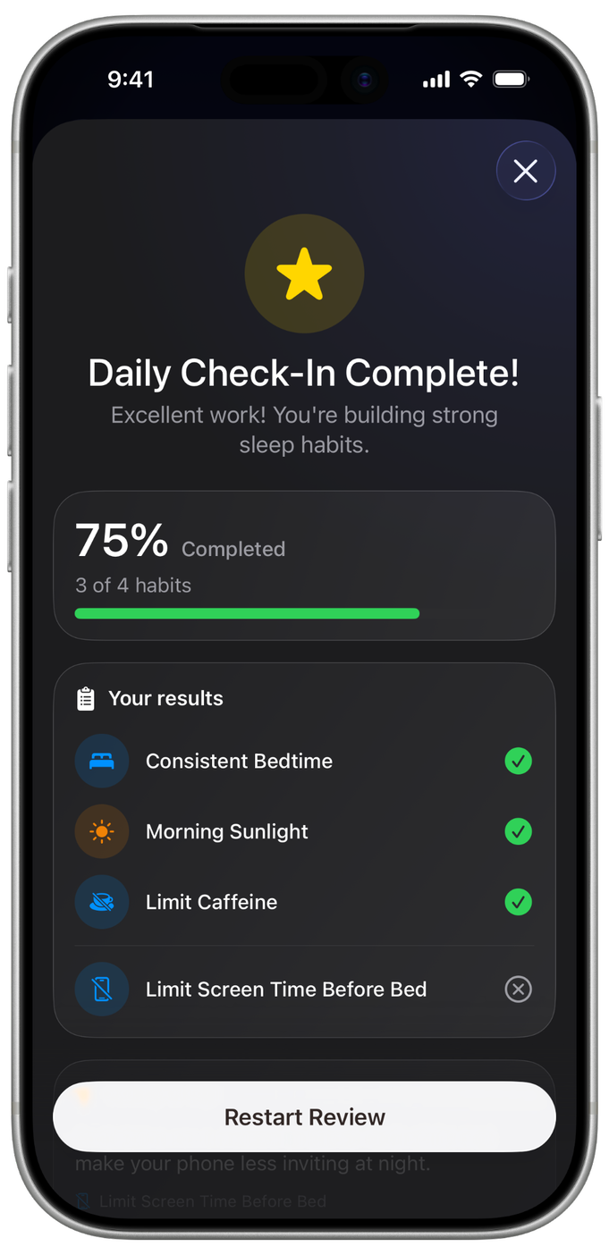Check in daily in Supersleep