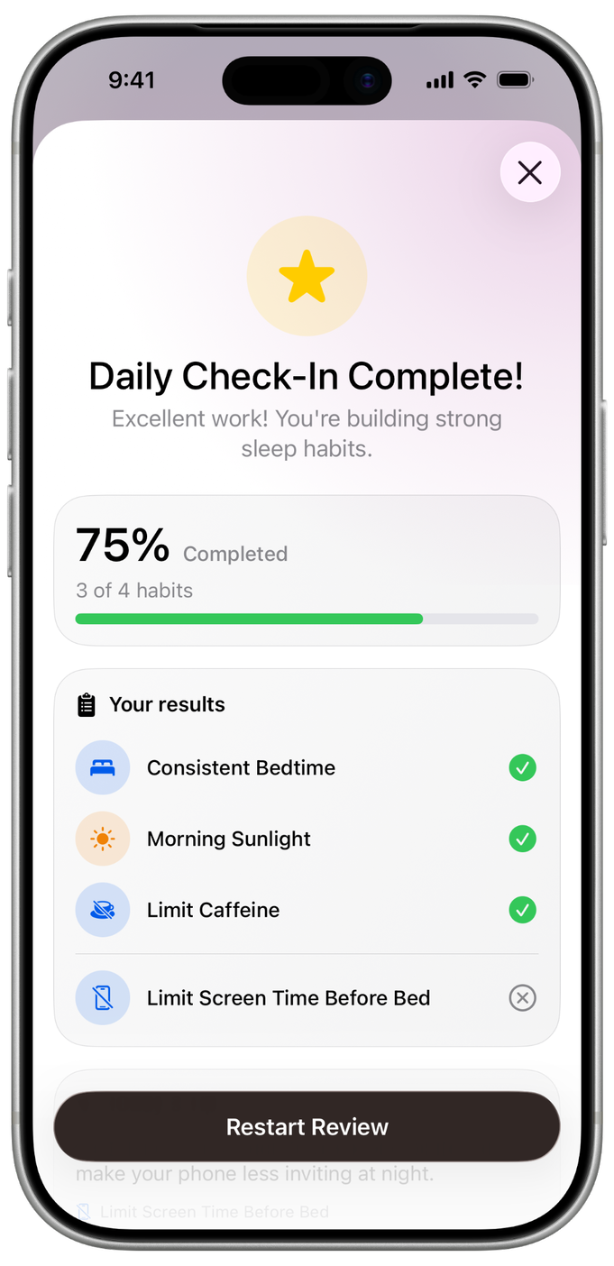 Check in daily in Supersleep