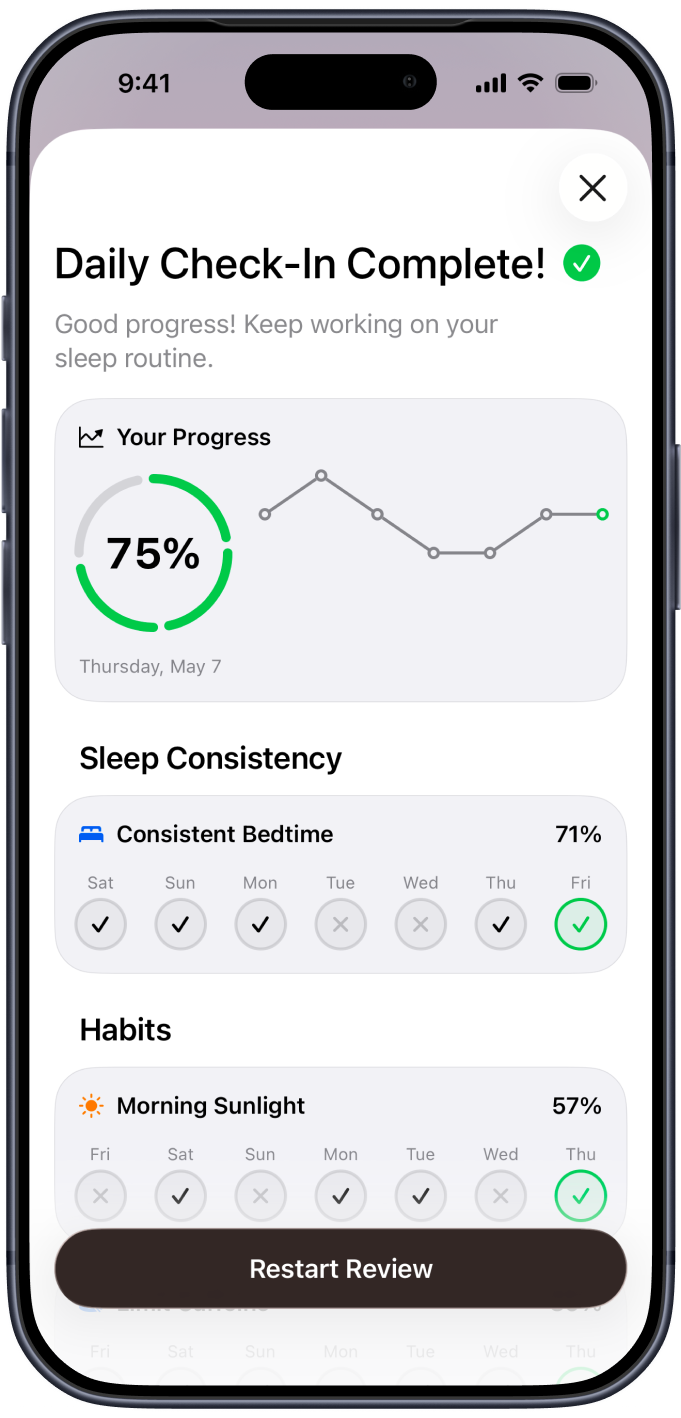 Check in daily in Supersleep